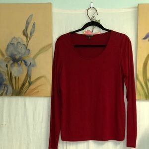 Eileen Fisher red knit top M
